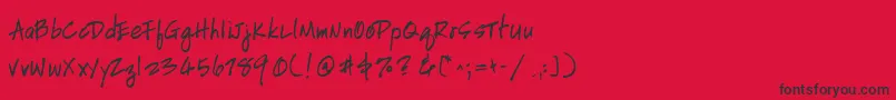 HandscriptleftyBold-Schriftart – Schwarze Schriften auf rotem Hintergrund