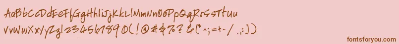 Шрифт HandscriptleftyBold – коричневые шрифты на розовом фоне