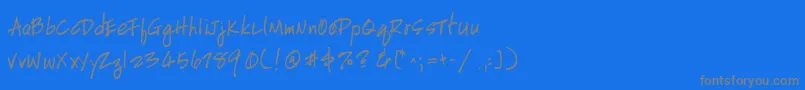 HandscriptleftyBold-Schriftart – Graue Schriften auf blauem Hintergrund