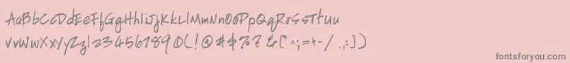 Czcionka HandscriptleftyBold – szare czcionki na różowym tle