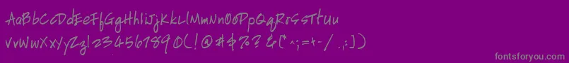 Police HandscriptleftyBold – polices grises sur fond violet
