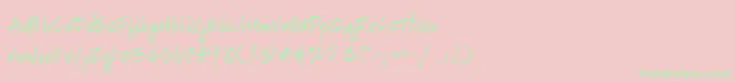 HandscriptleftyBold Font – Green Fonts on Pink Background