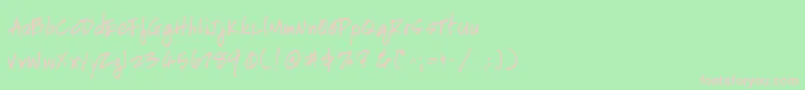 HandscriptleftyBold-Schriftart – Rosa Schriften auf grünem Hintergrund