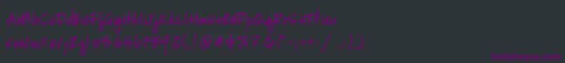 Fonte HandscriptleftyBold – fontes roxas em um fundo preto