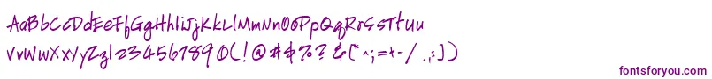 Fonte HandscriptleftyBold – fontes roxas em um fundo branco