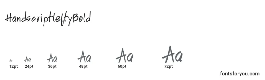 Größen der Schriftart HandscriptleftyBold