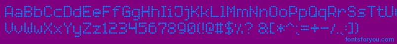 LightLedBoard7 Font – Blue Fonts on Purple Background