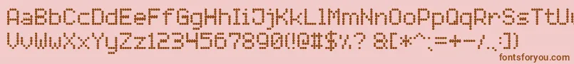 LightLedBoard7 Font – Brown Fonts on Pink Background