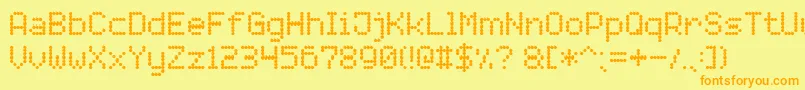 LightLedBoard7 Font – Orange Fonts on Yellow Background