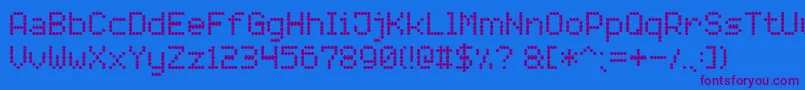 LightLedBoard7 Font – Purple Fonts on Blue Background