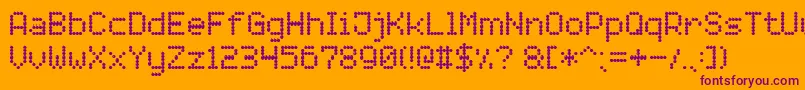 LightLedBoard7-Schriftart – Violette Schriften auf orangefarbenem Hintergrund