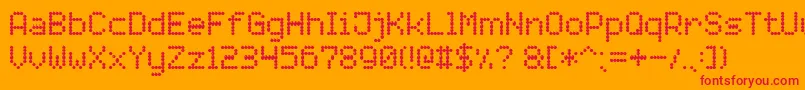 LightLedBoard7 Font – Red Fonts on Orange Background