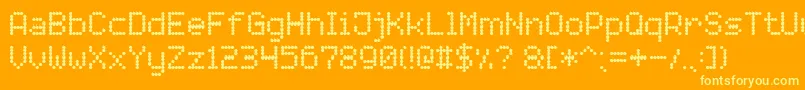 LightLedBoard7-Schriftart – Gelbe Schriften auf orangefarbenem Hintergrund