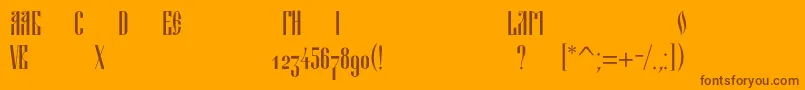 Blagovestthreec Font – Brown Fonts on Orange Background