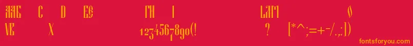Шрифт Blagovestthreec – оранжевые шрифты на красном фоне