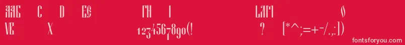 Blagovestthreec Font – Pink Fonts on Red Background