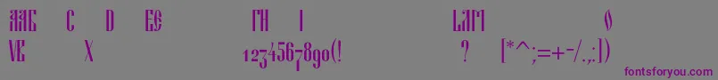 Blagovestthreec Font – Purple Fonts on Gray Background