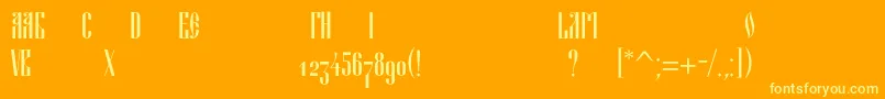 Blagovestthreec-Schriftart – Gelbe Schriften auf orangefarbenem Hintergrund