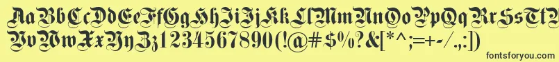 Fettekanzlei Font – Black Fonts on Yellow Background