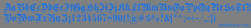 Fettekanzlei Font – Blue Fonts on Gray Background