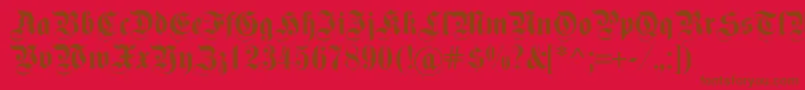 Fettekanzlei Font – Brown Fonts on Red Background