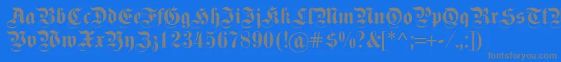 Подробнее о шрифте Fettekanzlei Шрифт Fettekanzlei – серые шрифты на синем фоне