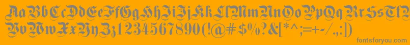 Fettekanzlei Font – Gray Fonts on Orange Background