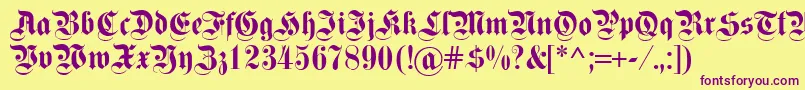 Fettekanzlei Font – Purple Fonts on Yellow Background