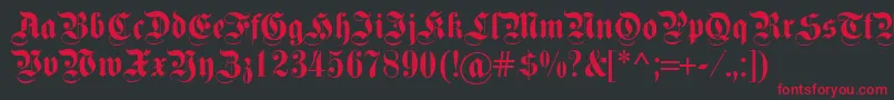 Fettekanzlei Font – Red Fonts on Black Background