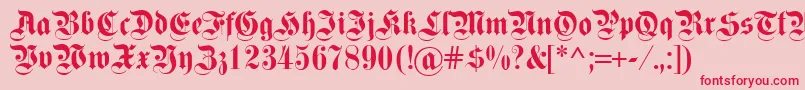 Fettekanzlei-Schriftart – Rote Schriften auf rosa Hintergrund