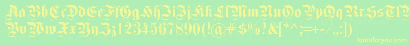 Fettekanzlei Font – Yellow Fonts on Green Background