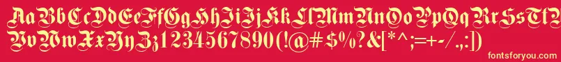 Fettekanzlei Font – Yellow Fonts on Red Background