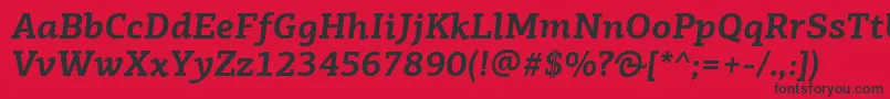 フォントPfagoraslabproBolditalic – 赤い背景に黒い文字