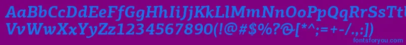 PfagoraslabproBolditalic Font – Blue Fonts on Purple Background