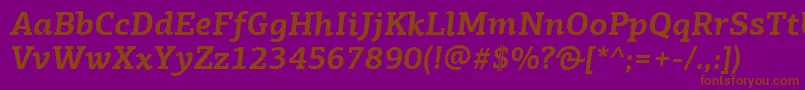 PfagoraslabproBolditalic Font – Brown Fonts on Purple Background