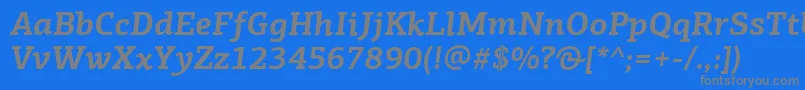 フォントPfagoraslabproBolditalic – 青い背景に灰色の文字