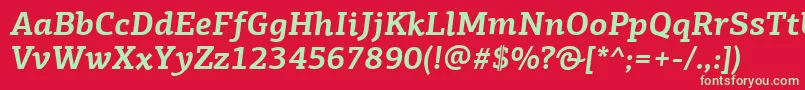 PfagoraslabproBolditalic Font – Green Fonts on Red Background