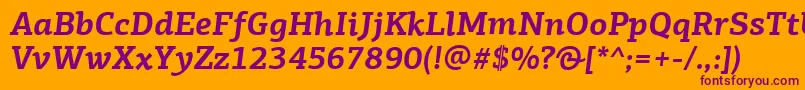 PfagoraslabproBolditalic Font – Purple Fonts on Orange Background