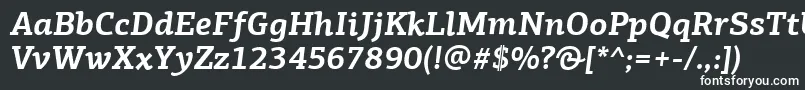 フォントPfagoraslabproBolditalic – 黒い背景に白い文字