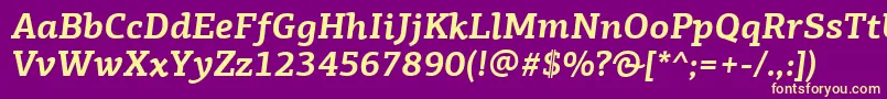 PfagoraslabproBolditalic Font – Yellow Fonts on Purple Background