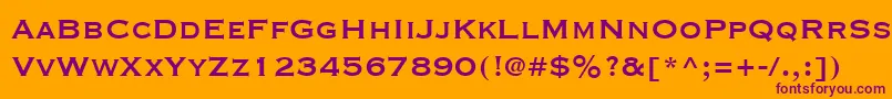 CopperplateGothicLtThirtyOneBc Font – Purple Fonts on Orange Background