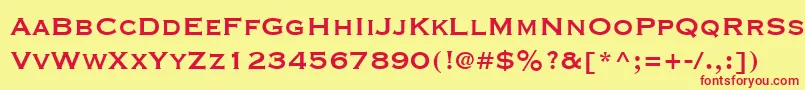 CopperplateGothicLtThirtyOneBc Font – Red Fonts on Yellow Background