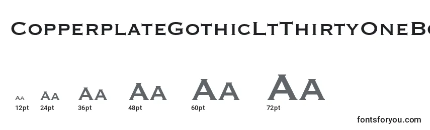 Размеры шрифта CopperplateGothicLtThirtyOneBc