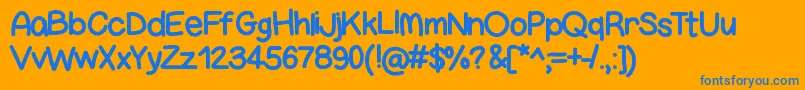 Bigness Font – Blue Fonts on Orange Background