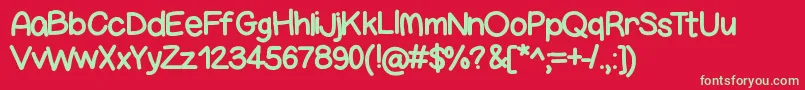 Bigness Font – Green Fonts on Red Background
