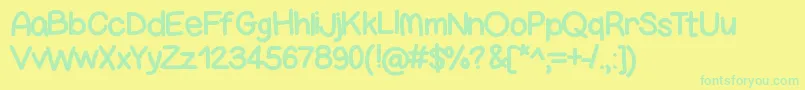 Bigness Font – Green Fonts on Yellow Background