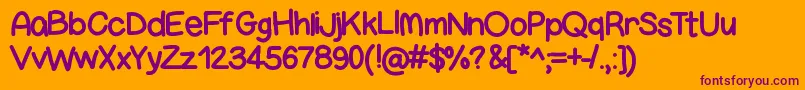 Bigness Font – Purple Fonts on Orange Background