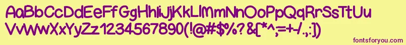 Bigness Font – Purple Fonts on Yellow Background
