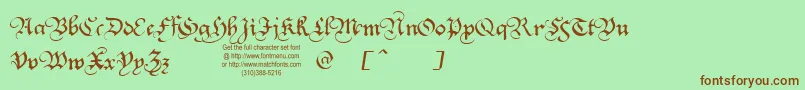 Squatt-Schriftart – Braune Schriften auf grünem Hintergrund