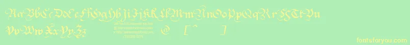 フォントSquatt – 黄色の文字が緑の背景にあります